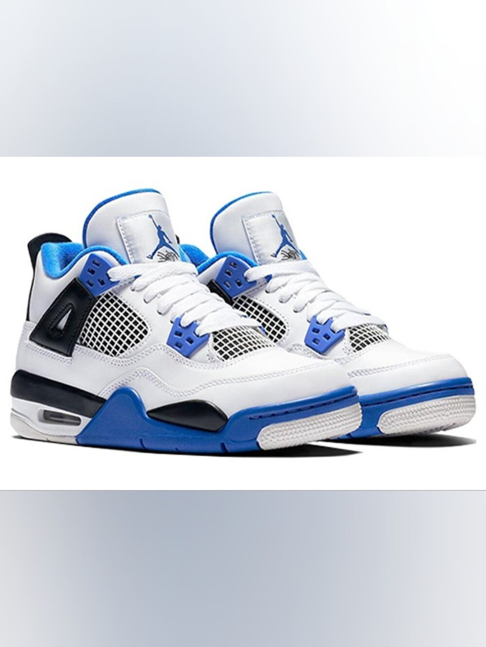 Nike Air Jordan 4 Retro 'Motorsports' White and Blue Women's  Sneakers Size 7